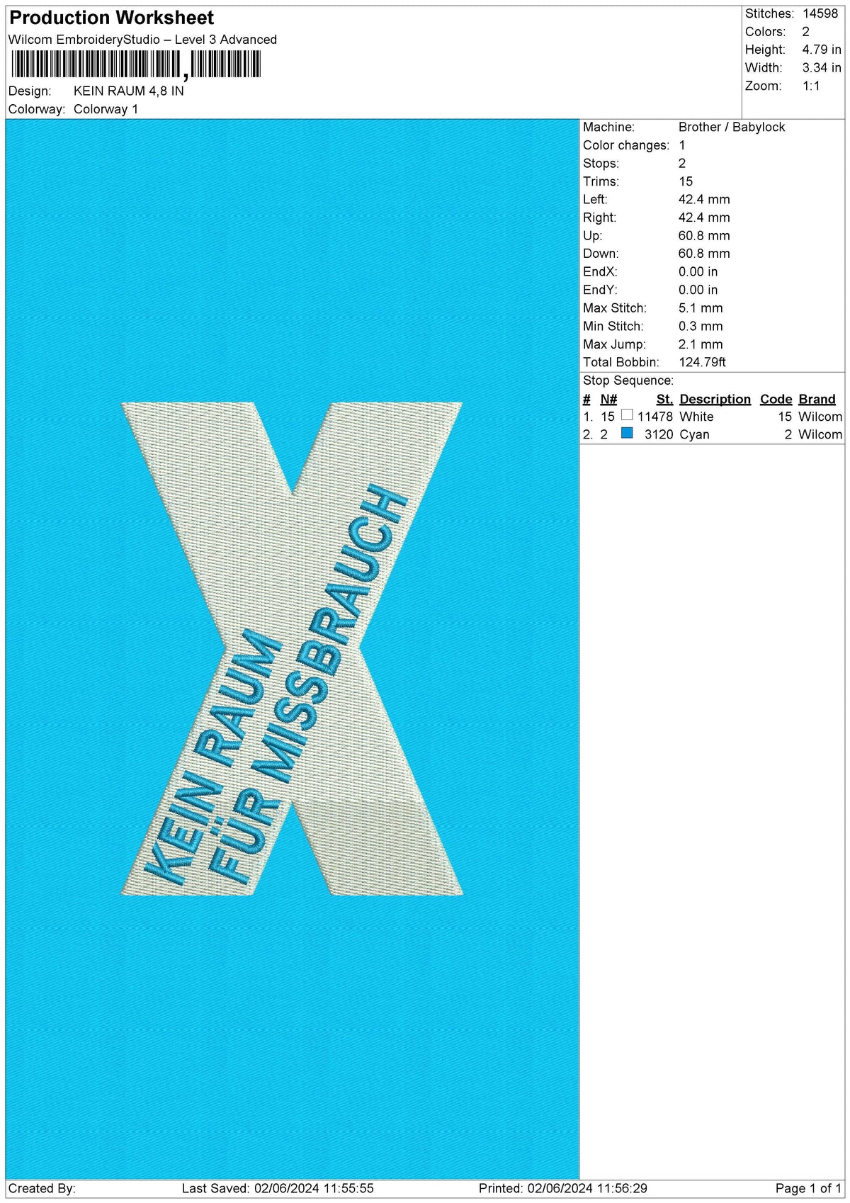 KEIN RAUM Embroidery File 6 size