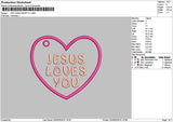 Heart Jesus V1 Embroidery File 6 sizes