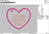 Heart Jesus V1 Embroidery File 6 sizes