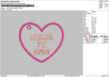 Heart Jesus V2 Embroidery File 6 sizes
