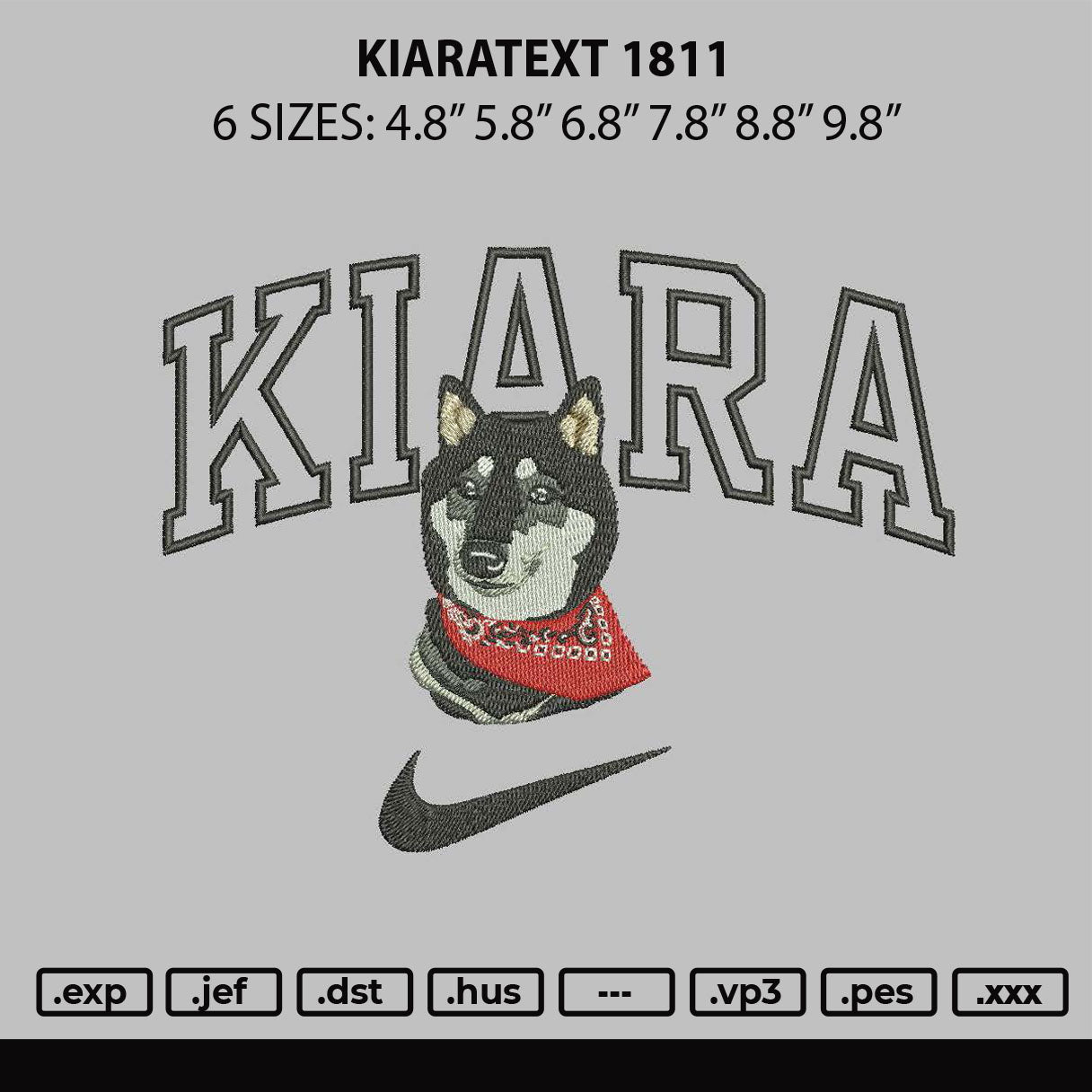 Kiara 1811 Embroidery File 6 sizes