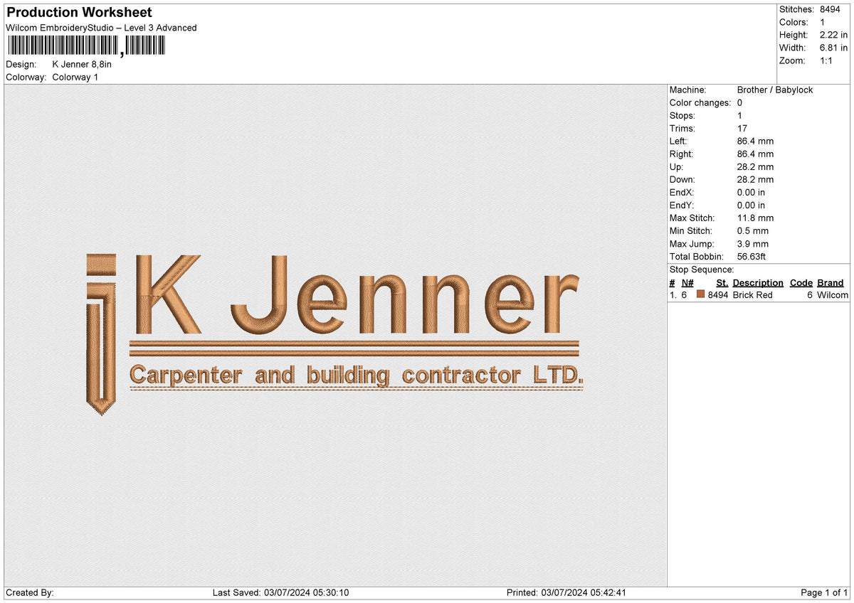 K Jenner Embroidery File 6 size