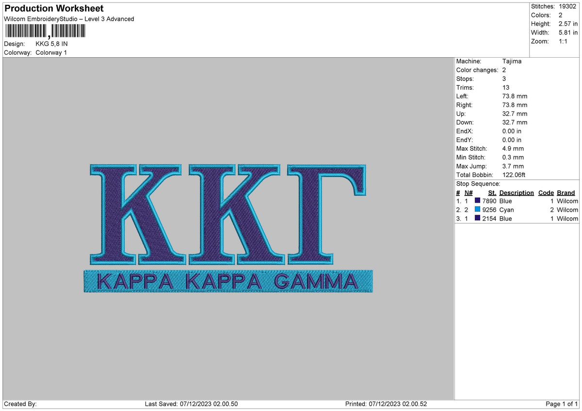 Kkg Embroidery File 6 sizes