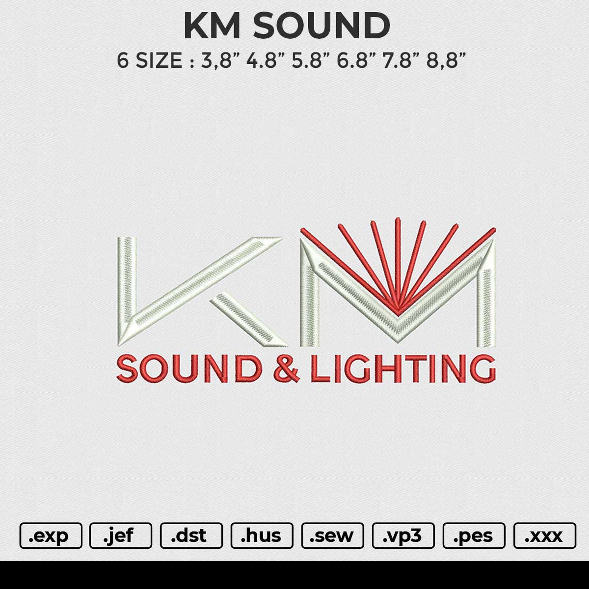 KM SOUND Embroidery File 6 size