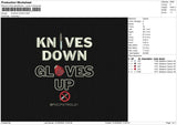 KNIVES DOWN Embroidery File 6 size