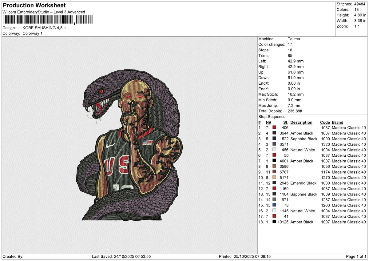 KOBE SHUSHING Embroidery File 6 size