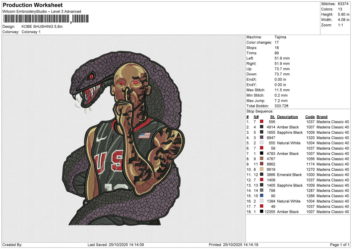 KOBE SHUSHING Embroidery File 6 size