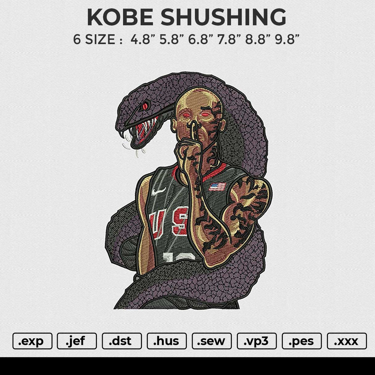 KOBE SHUSHING Embroidery File 6 size