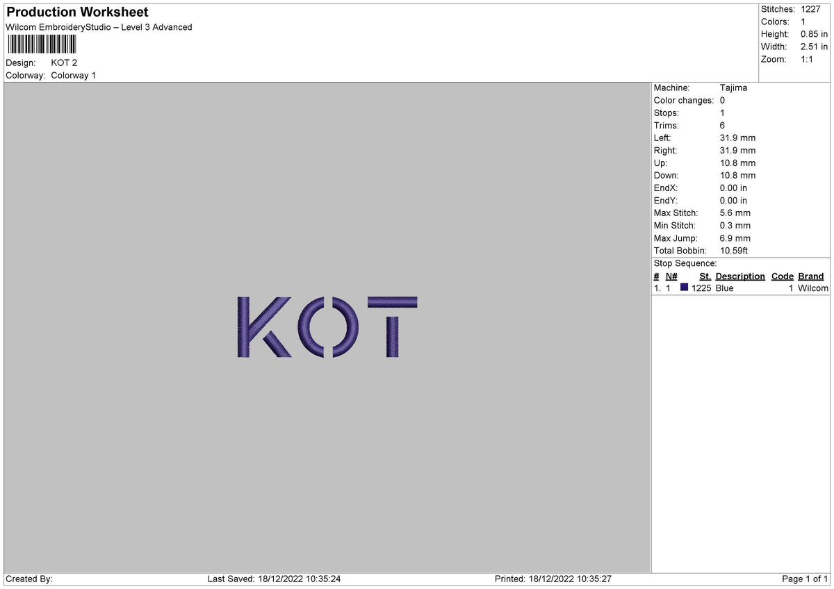 Kot Embroidery File 6 sizes