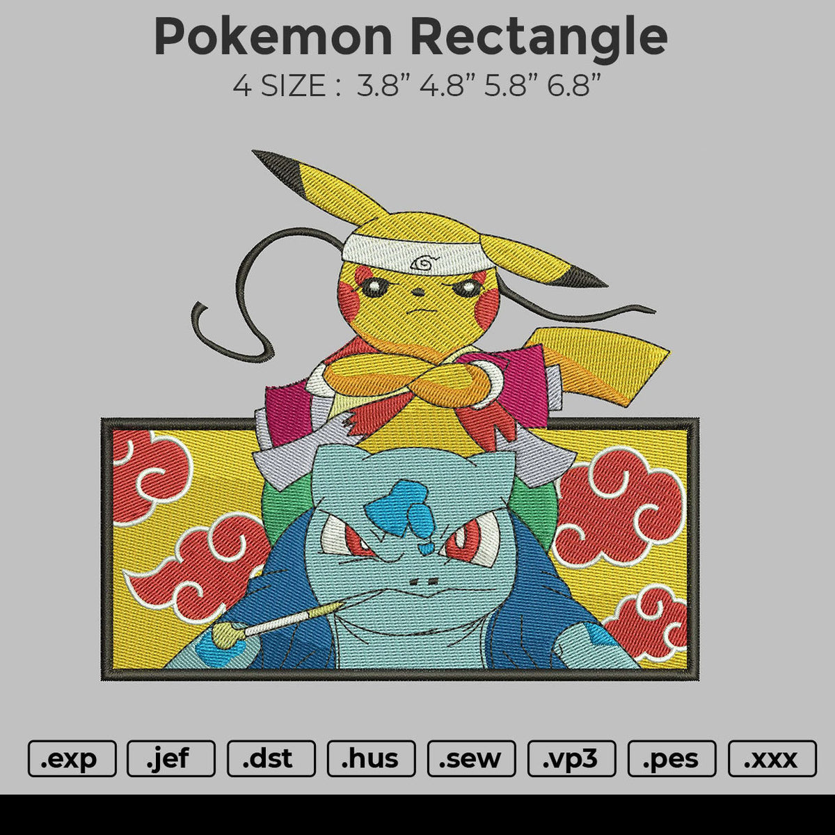 Pokemon Rectangle Embroidery