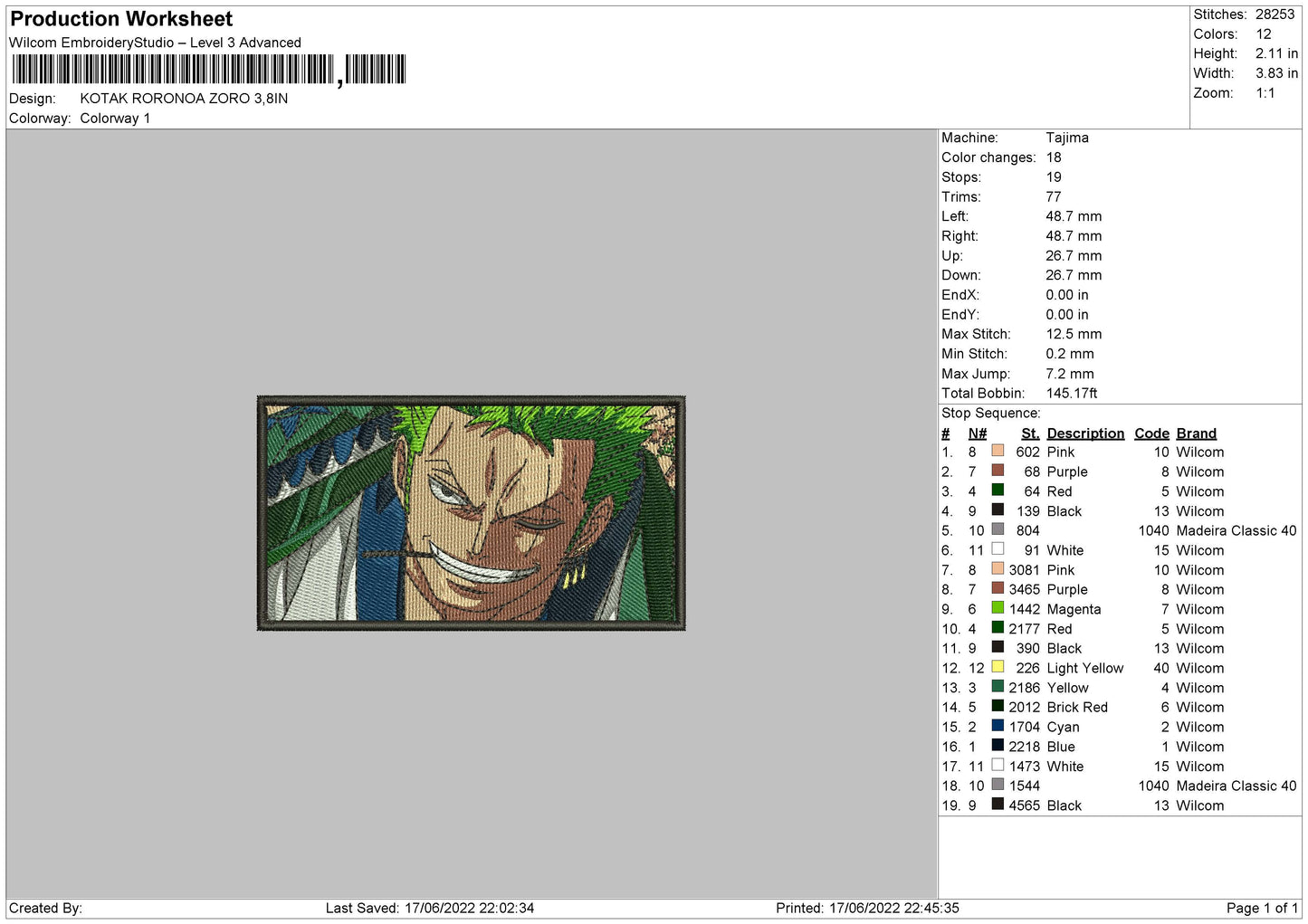 Rectangle Roronoa Zoro