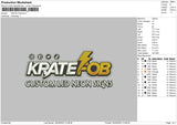 Krate Fob Embroidery File 6 sizes