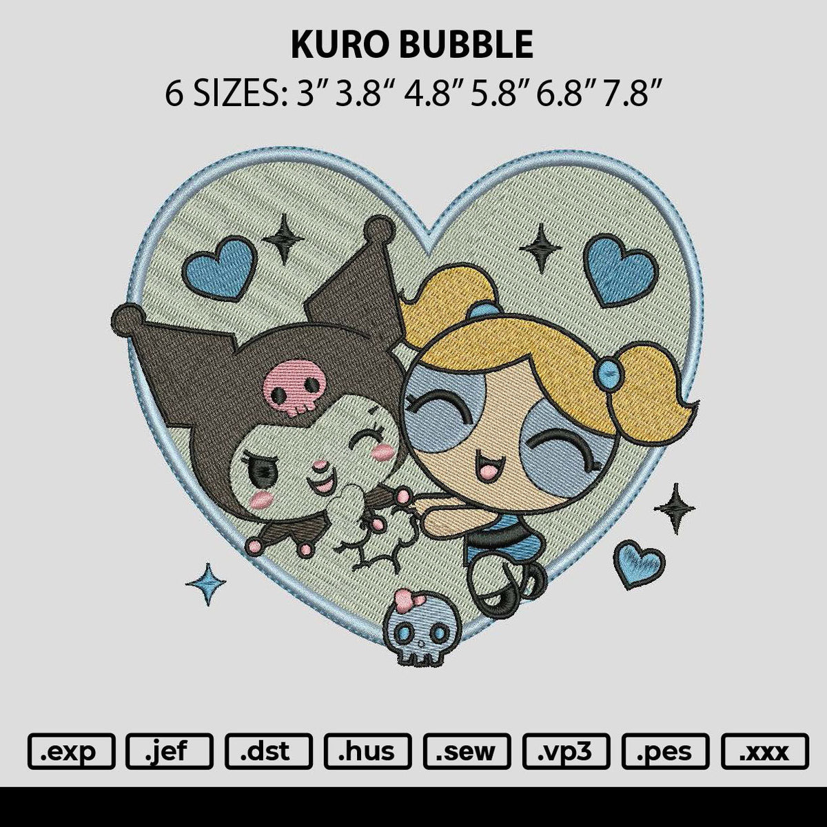 Kuro Bubble Embroidery File 6 sizes