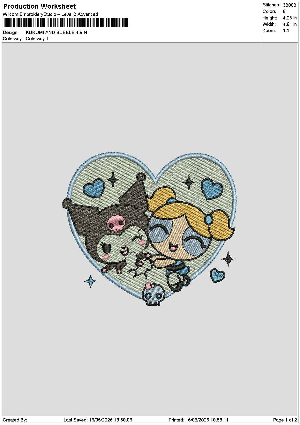 Kuro Bubble Embroidery File 6 sizes