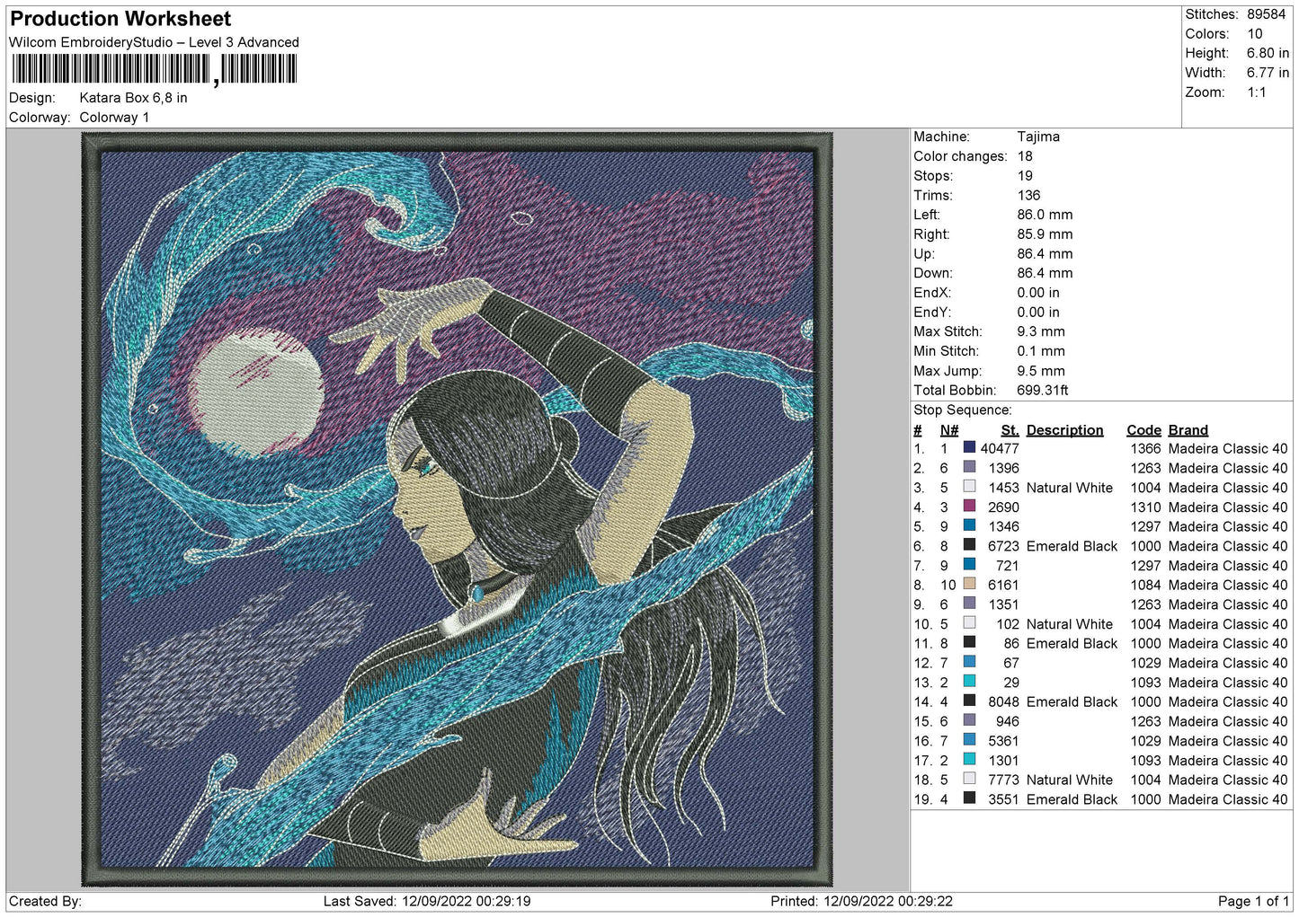 katara box Embroidery