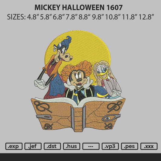 Mickey Halloween 1607 Embroidery File 6 sizes
