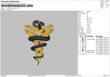 Snake L Embroidery File 6 sizes