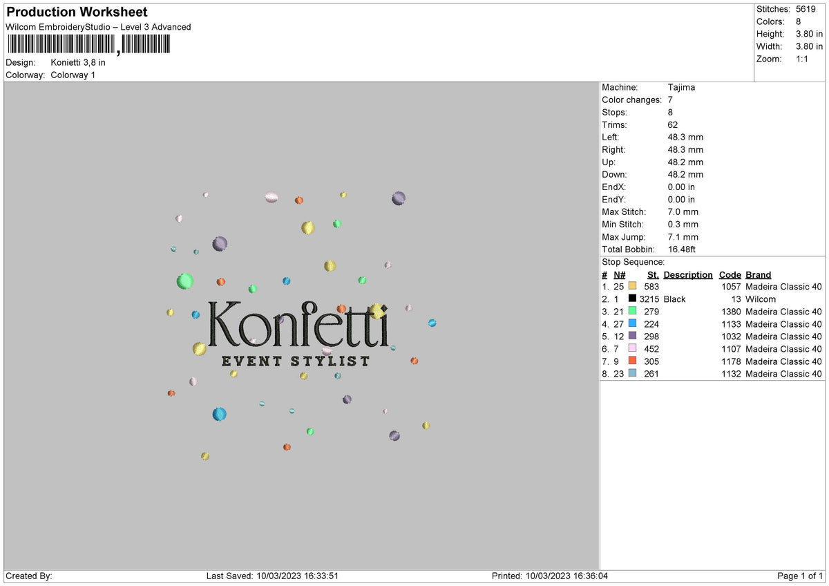 Konietti Embroidery File 6 sizes
