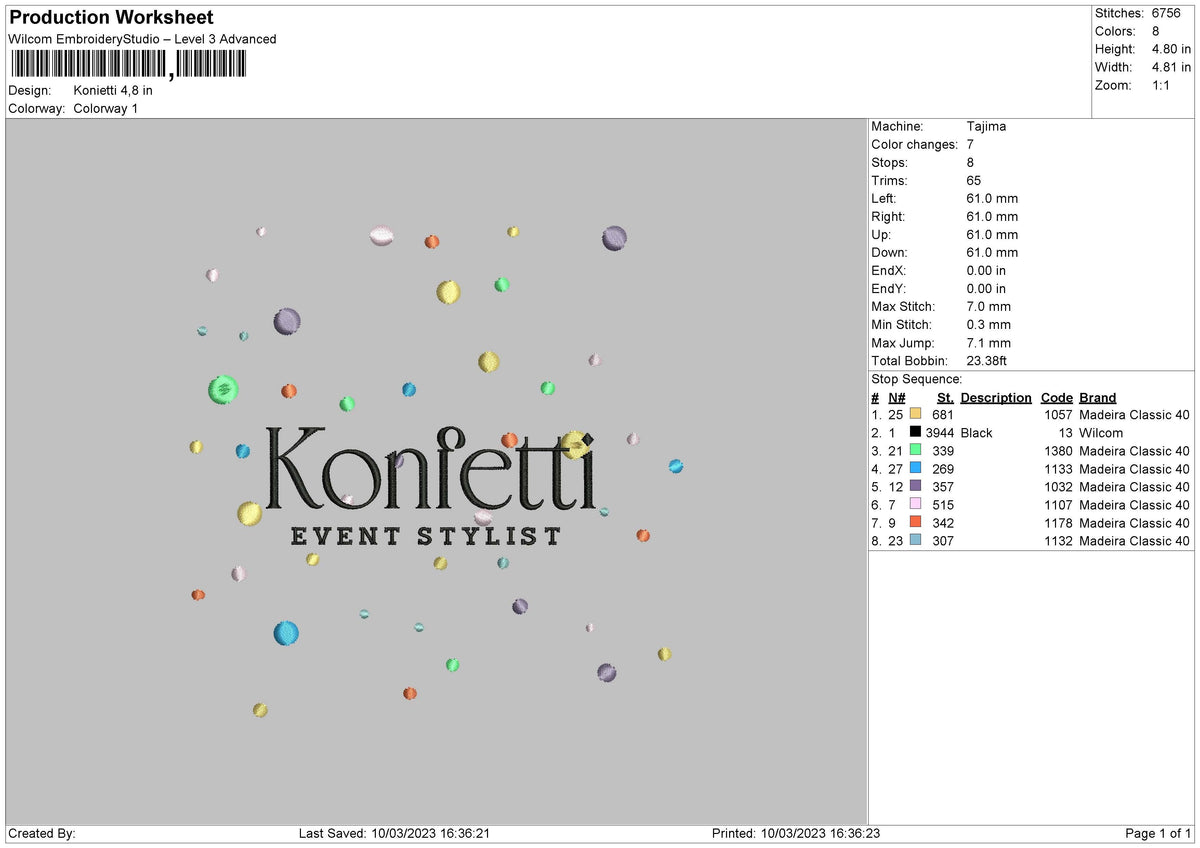Konietti Embroidery File 6 sizes