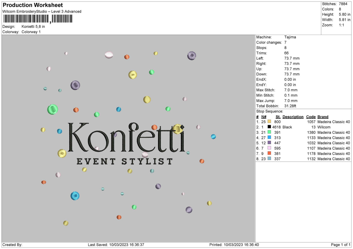 Konietti Embroidery File 6 sizes