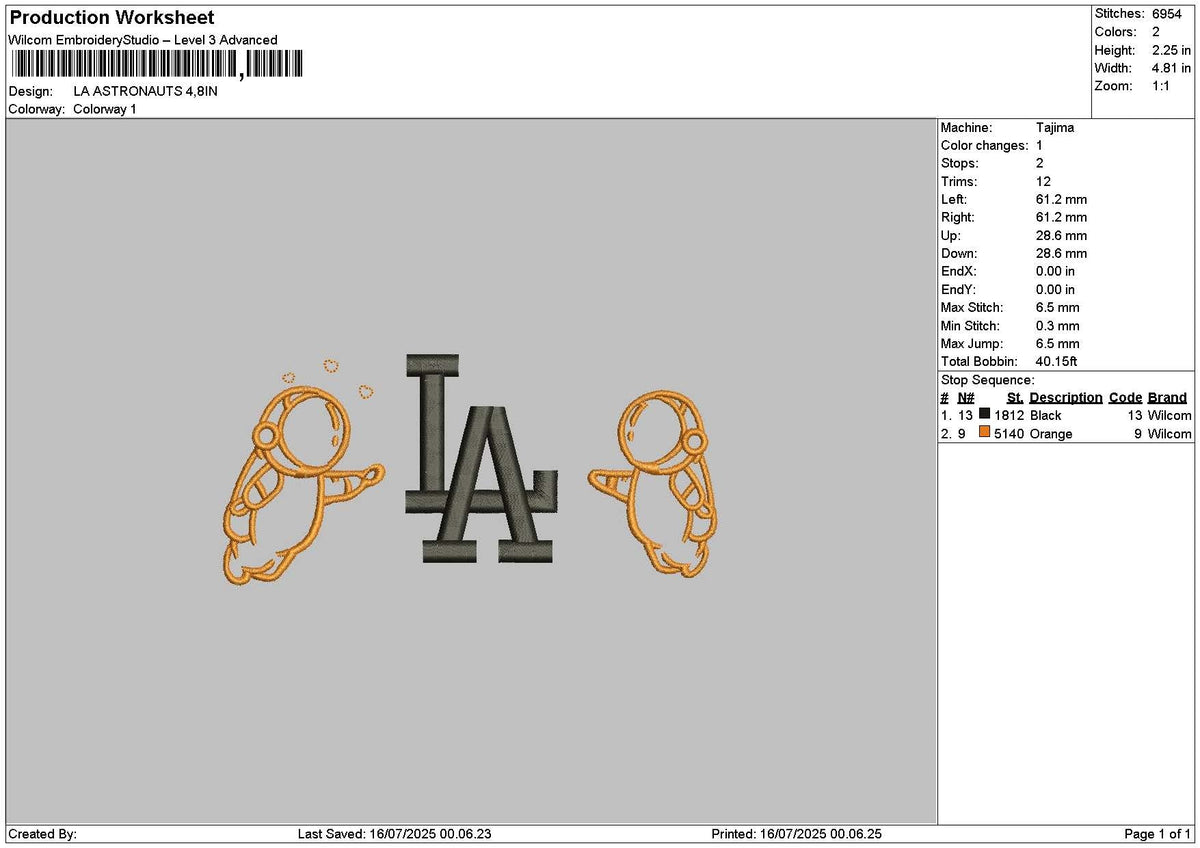 Astronauts 1507 Embroidery File 6 sizes