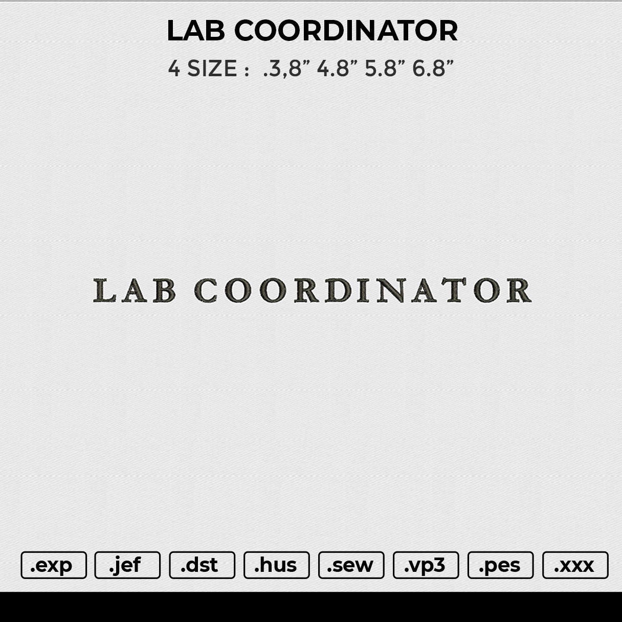 LAB COORDINATOR Embroidery