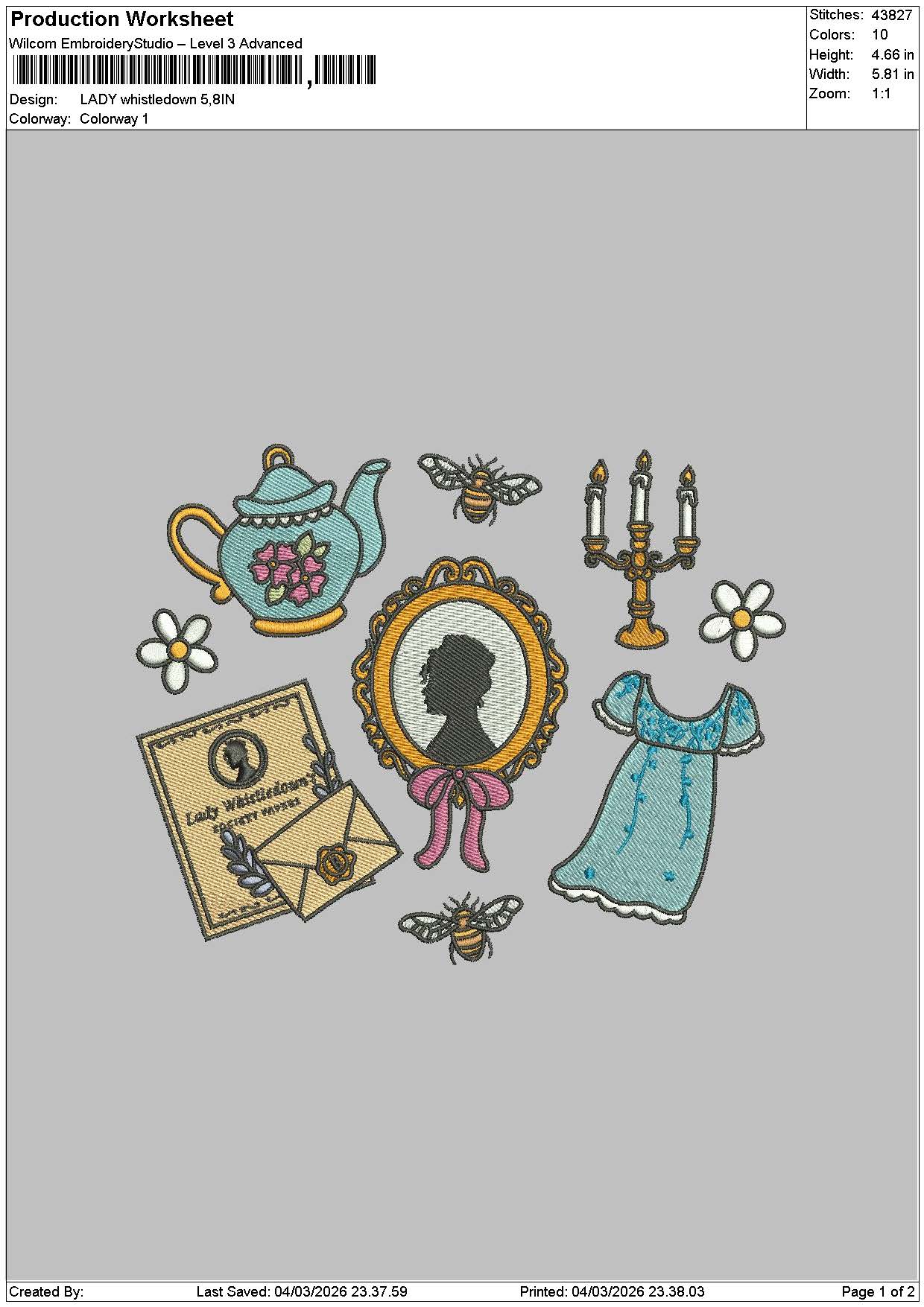 Lady Icons Embroidery File 6 sizes