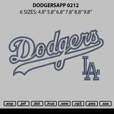 Dodgersapp 0212 Embroidery File 6 sizes