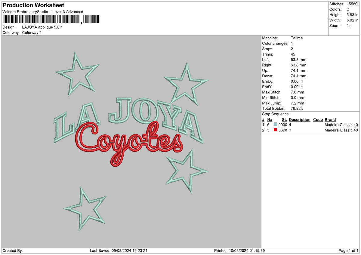 Lajoyatext App Embroidery File 6 sizes
