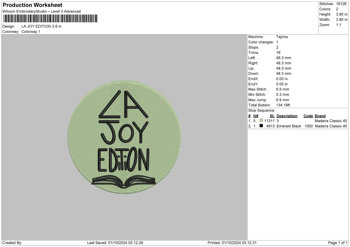Joytext Circle Embroidery File 6 sizes