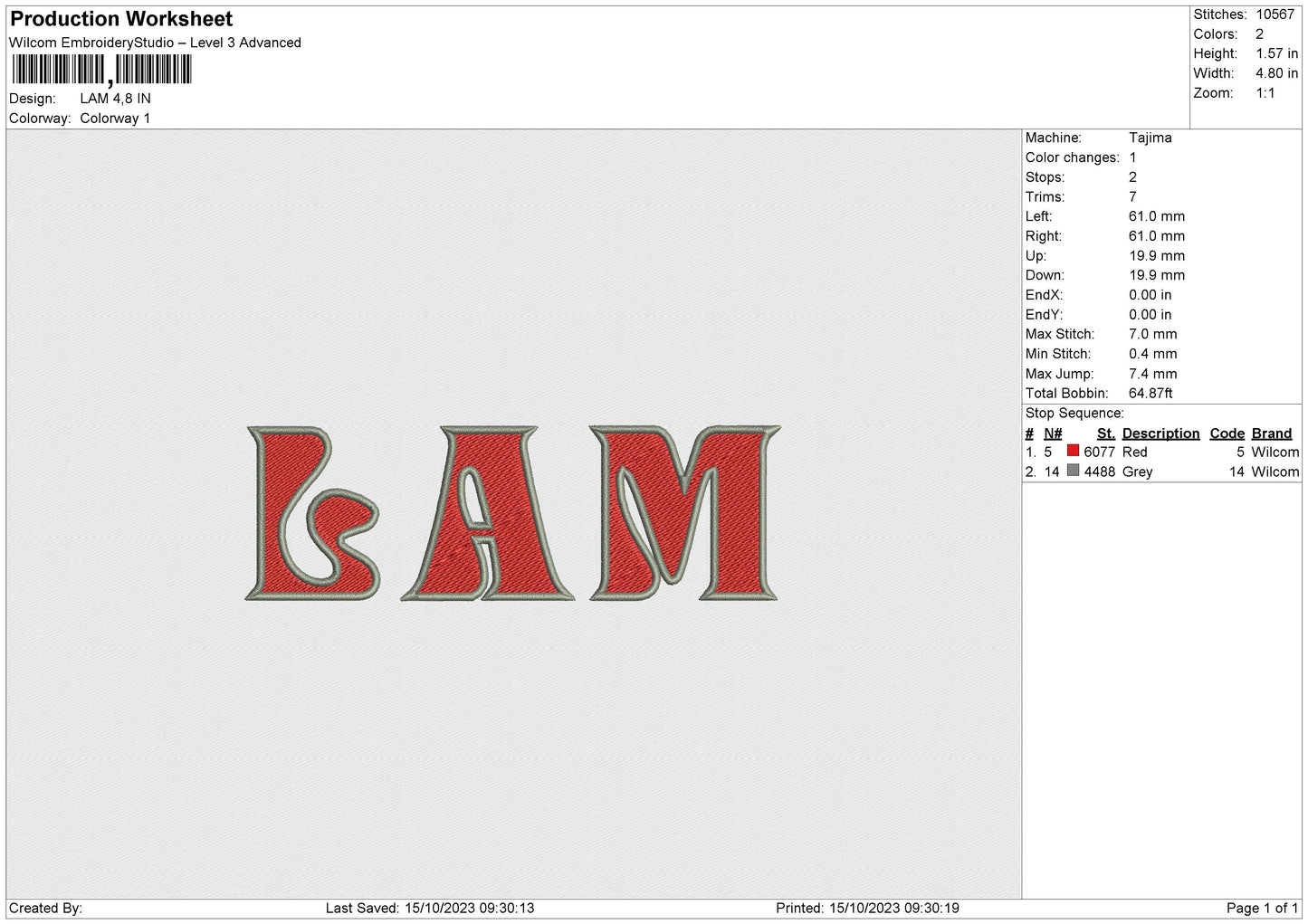 Lam Embroidery File 6 size