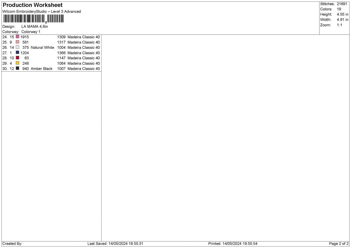 Mama Fullcolors Embroidery File 6 sizes