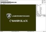 Lamborghinitext V2 Embroidery File 6 sizes