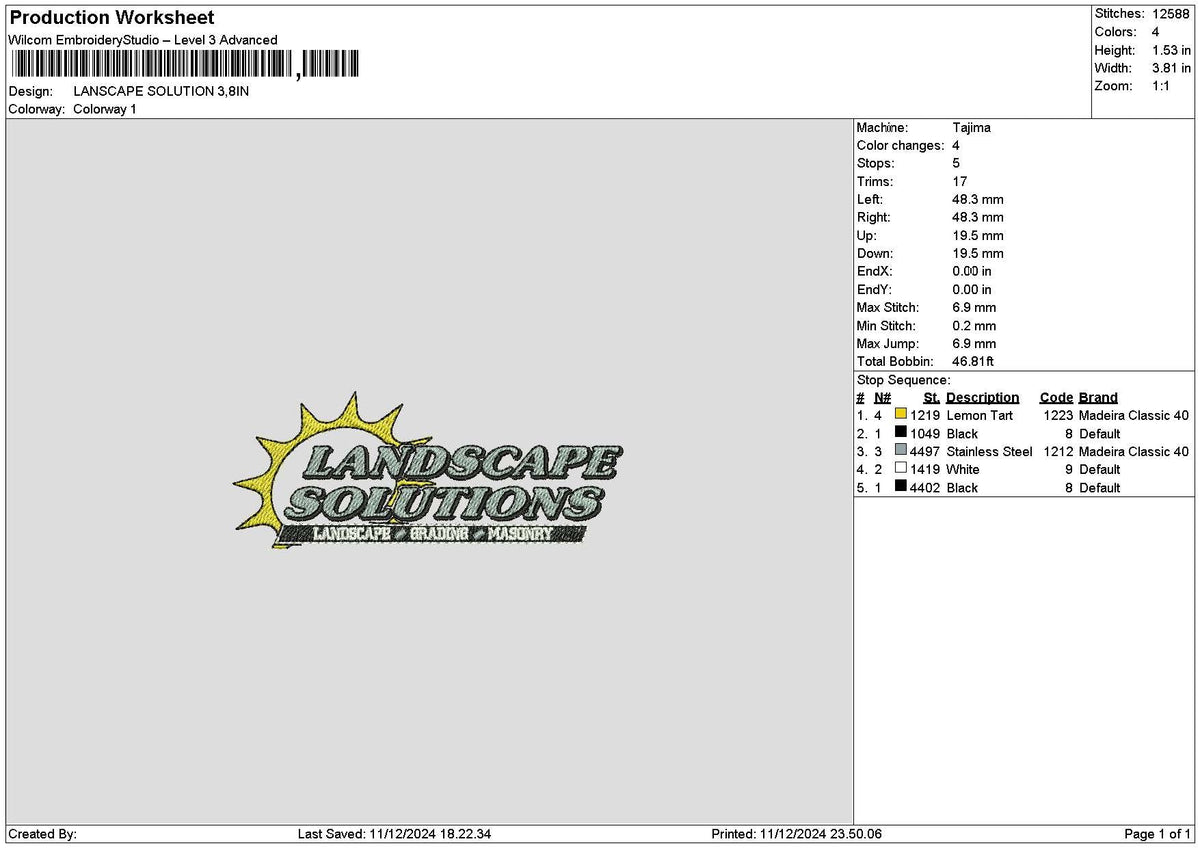 Solutionstext 01 Embroidery File 6 sizes