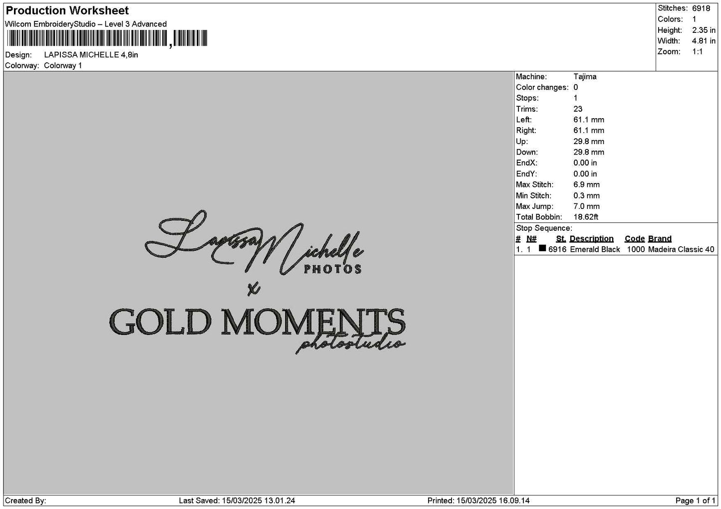 Lapissatext Embroidery File 6 sizes