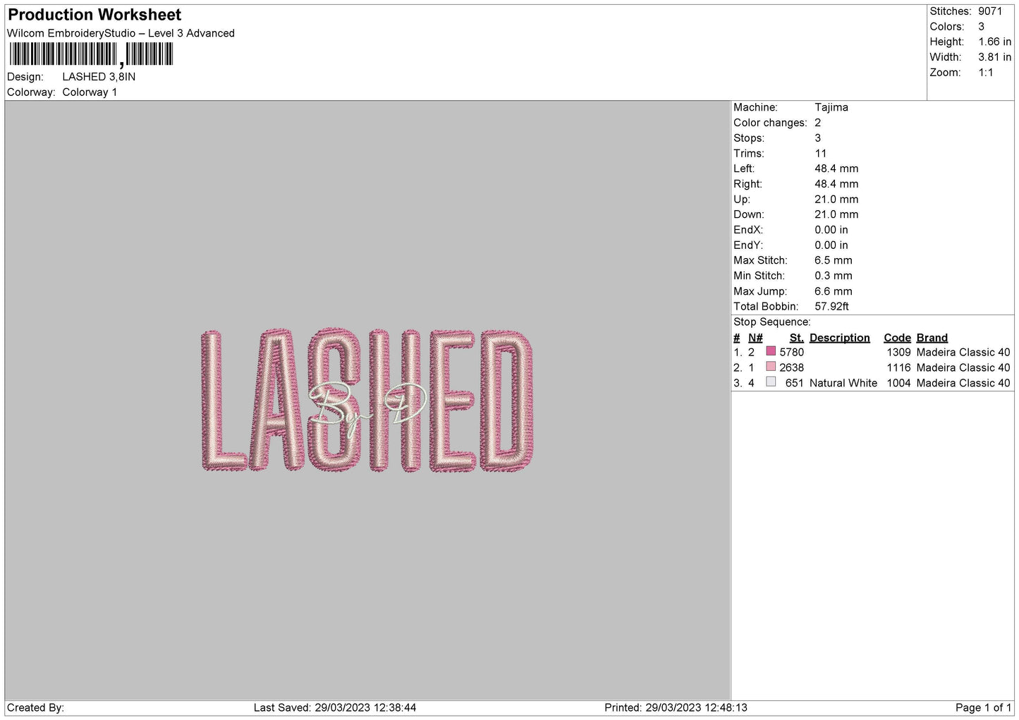 Lashed Embroidery
