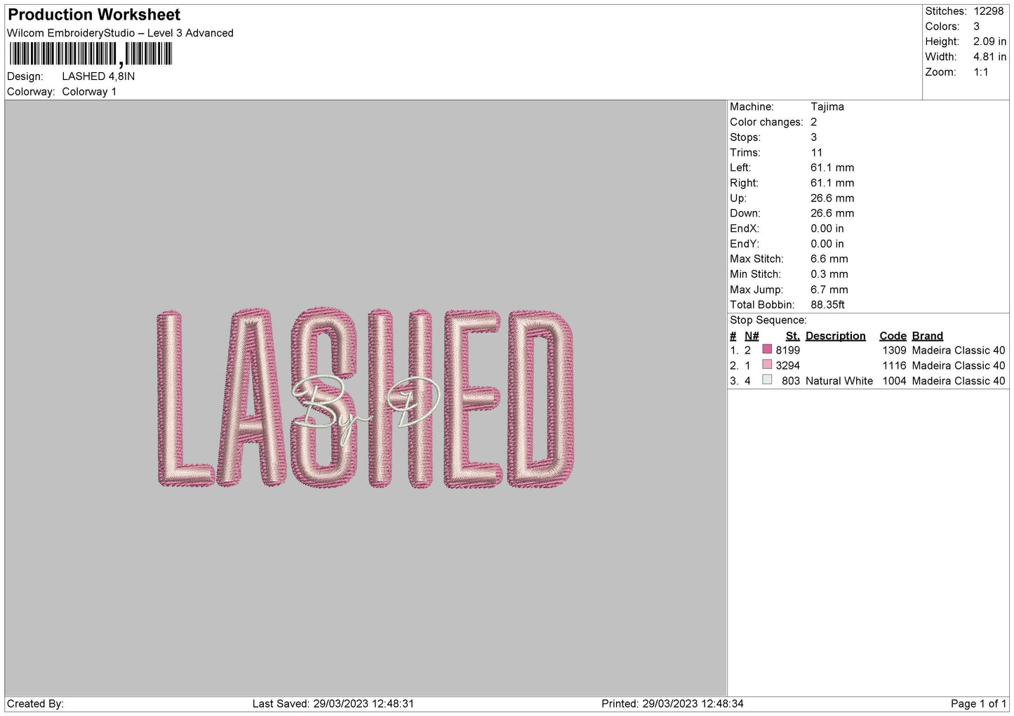 Lashed Embroidery
