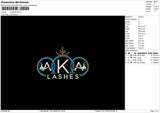 Lashes 1011 Embroidery File 6 sizes