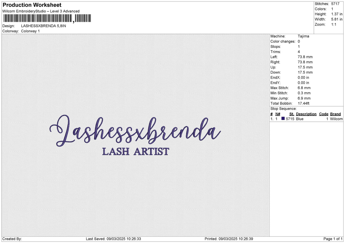 LASHESSXBRENDA Embroidery File 6 size