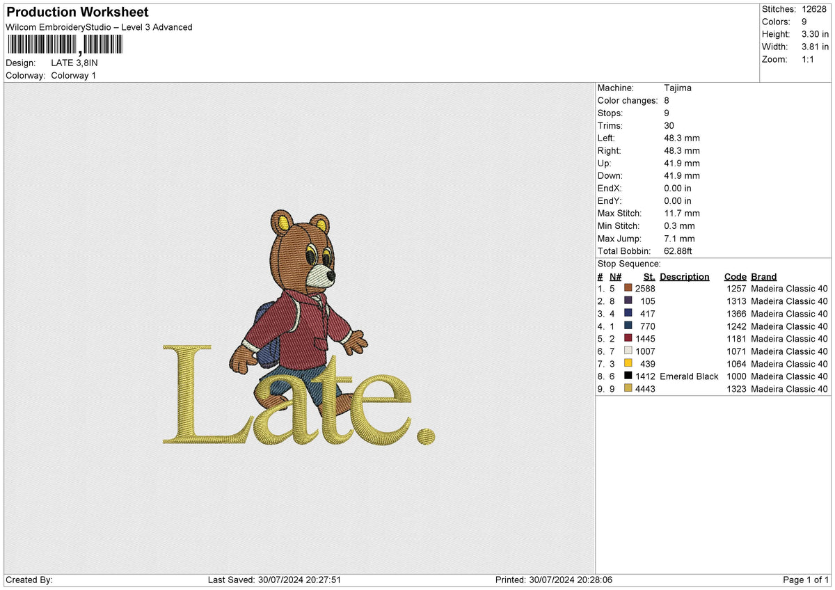 LATE Embroidery File 6 size