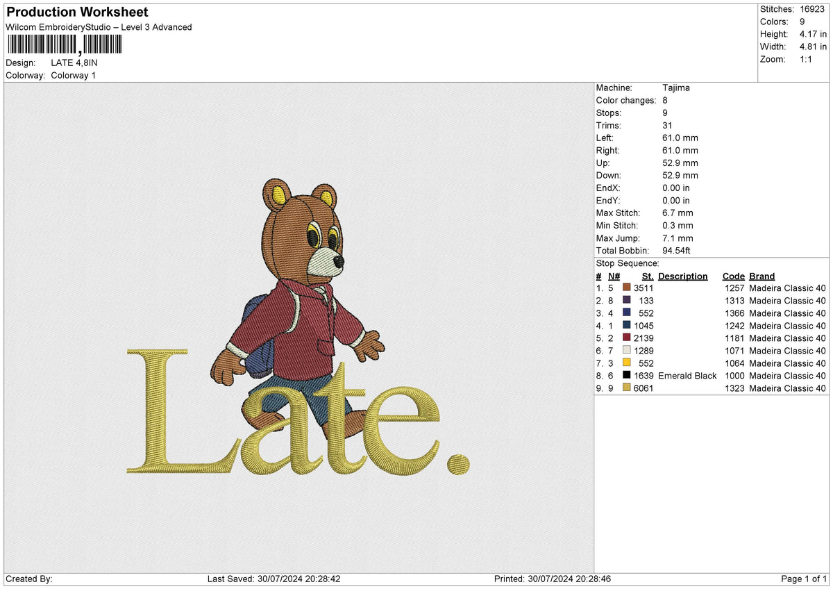 LATE Embroidery File 6 size