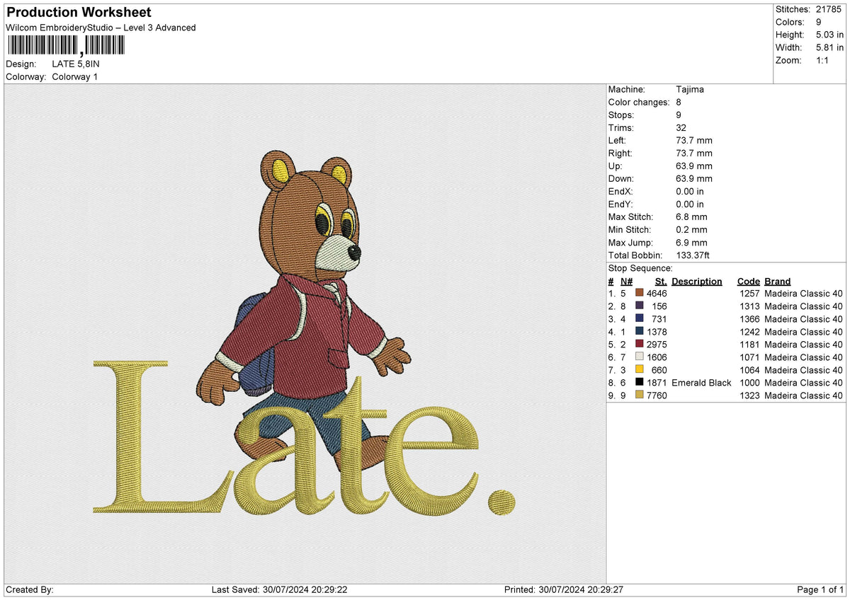 LATE Embroidery File 6 size