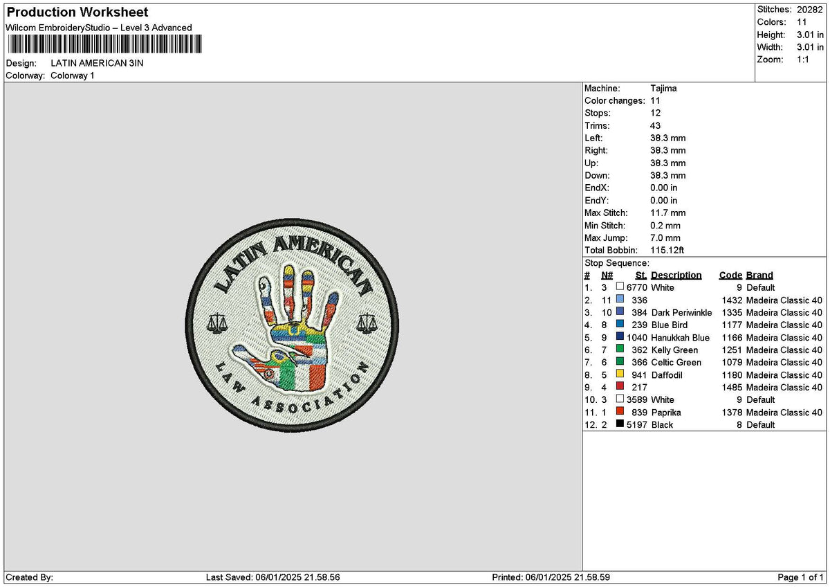 Latincircle0601 Embroidery File 6 sizes