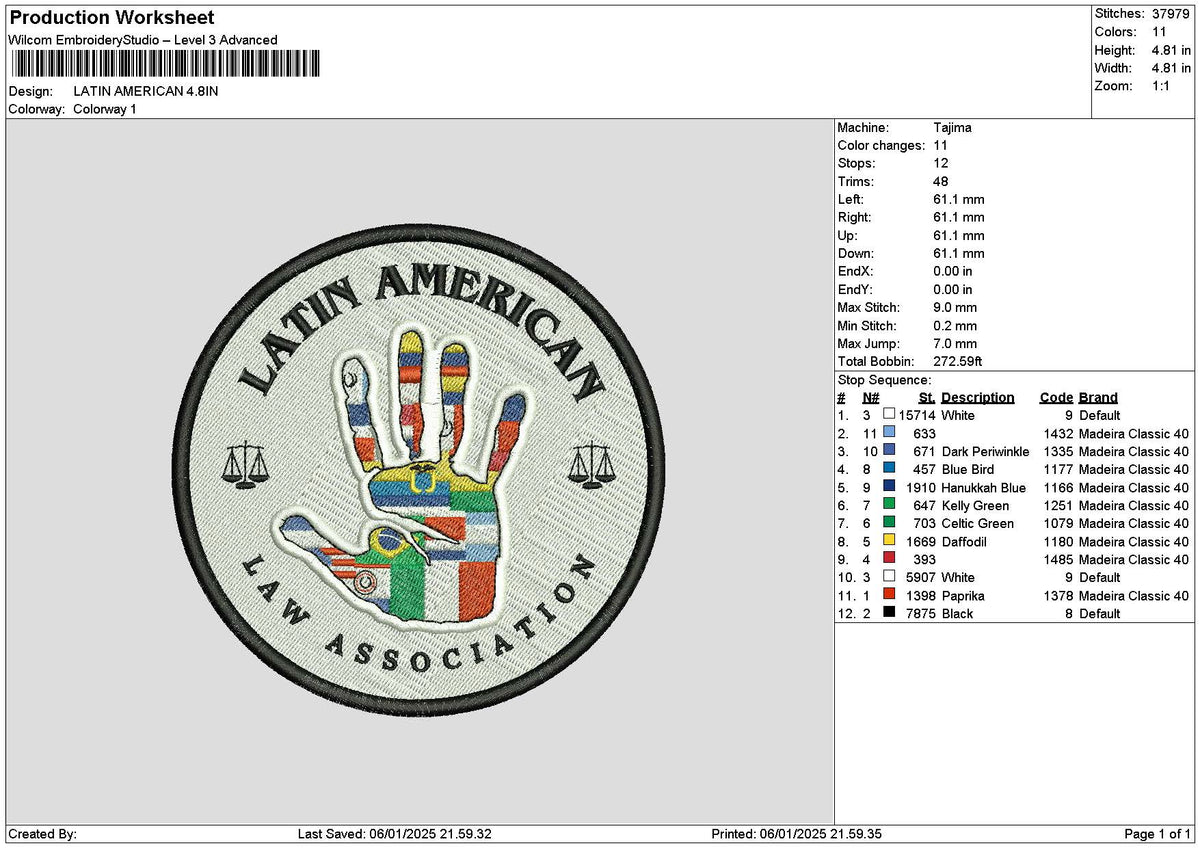 Latincircle0601 Embroidery File 6 sizes