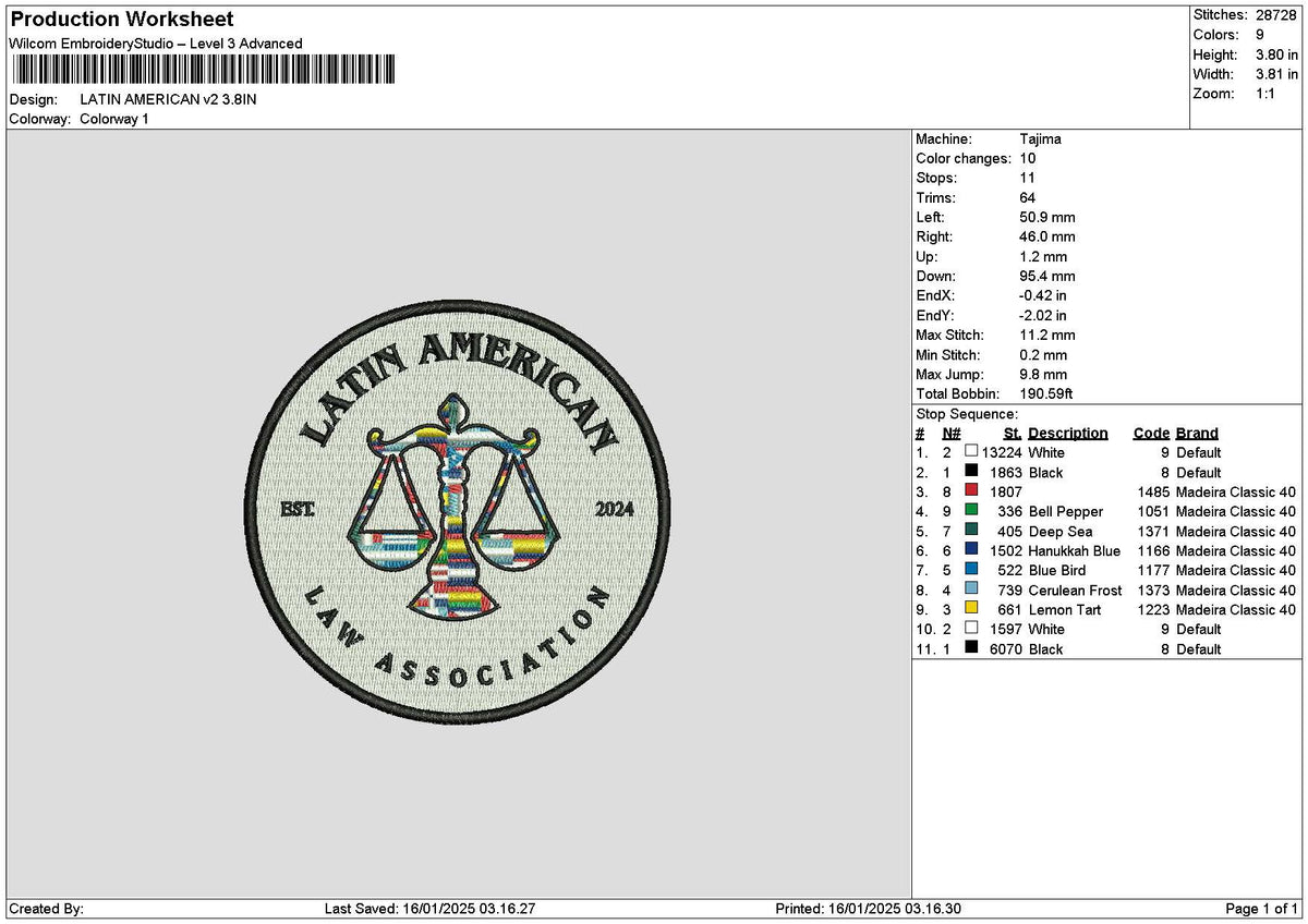 Latincircle 1601 Embroidery File 6 sizes