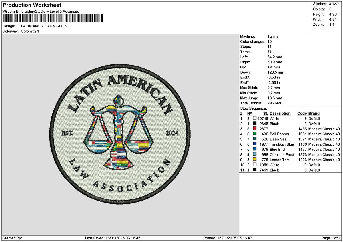 Latincircle 1601 Embroidery File 6 sizes