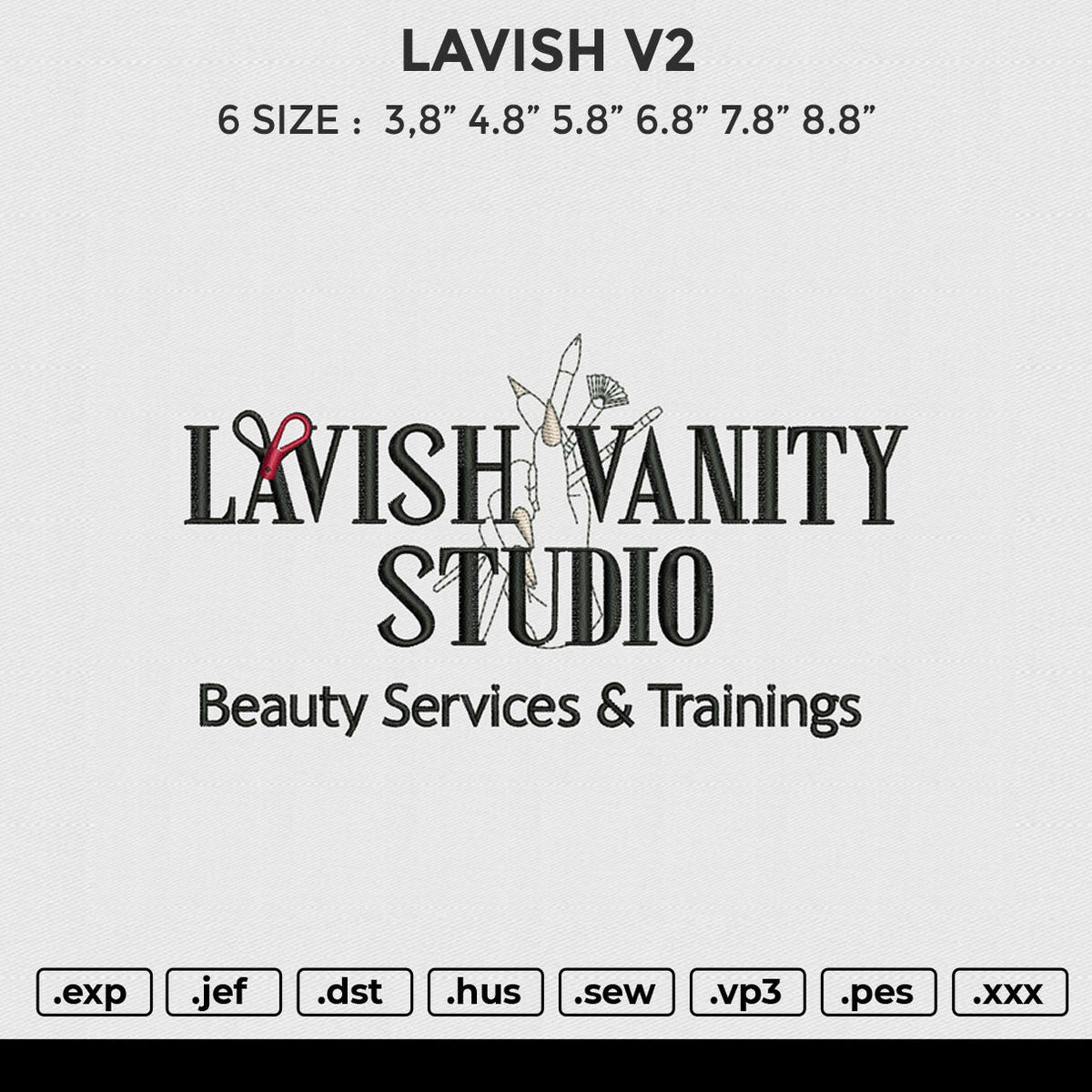 LAVISH V2 Embroidery File 6 size