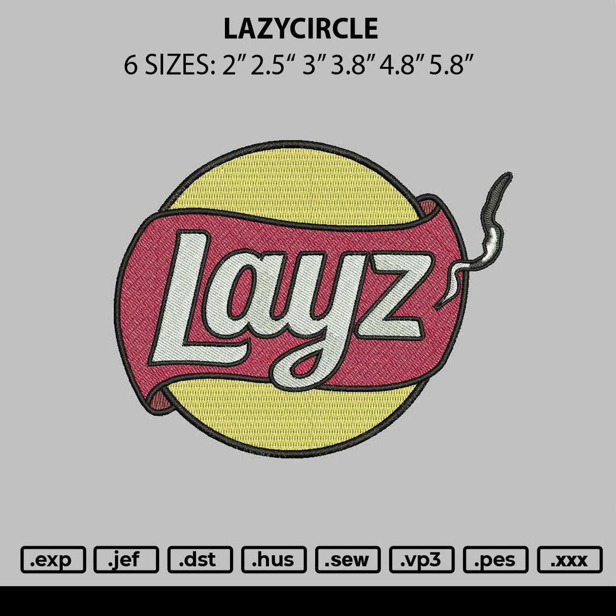 Lazycircle Embroidery File 6 sizes