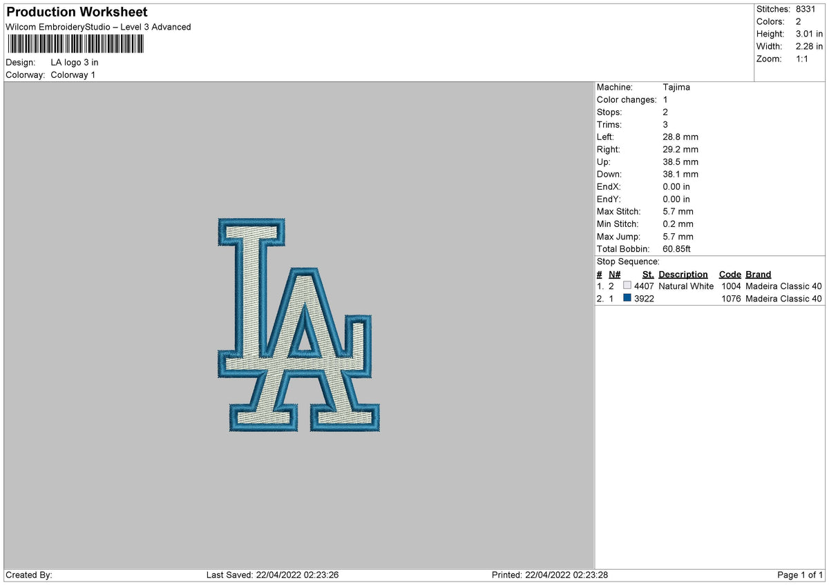 LA Logo Embroidery