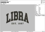 Libratext Embroidery File 6 sizes
